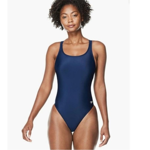 Speedo Pro LT Peacoat Blue Navy Racerback One Piece Swimsuit Size 8/34 NWT $40 - Picture 1 of 11